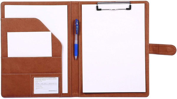 A4 Portfolio Folder with Clipboard 9.84"×12.6"(Brown)