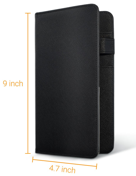 5x9" Black Server Book with Zipper&Magnetic