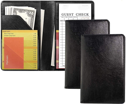 4.7x7.5" Black Server Book with Money Pocket