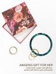 2.95" Acetate Round Key Ring Bracelet (Green)