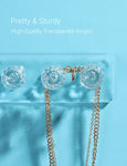 Necklace Holder Hanger-Crystal Ball Hooks(Clear)