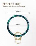 2.95" Acetate Round Key Ring Bracelet (Green)