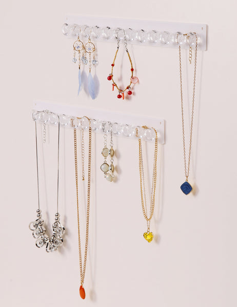 Necklace Holder Hanger Diamond Hooks (White)