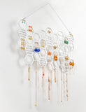 White Wood Honeycomb Earring Holder
