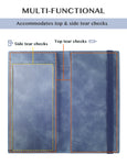 7"x3.5" Jean Blue Vegan Leather Checkbook Cover