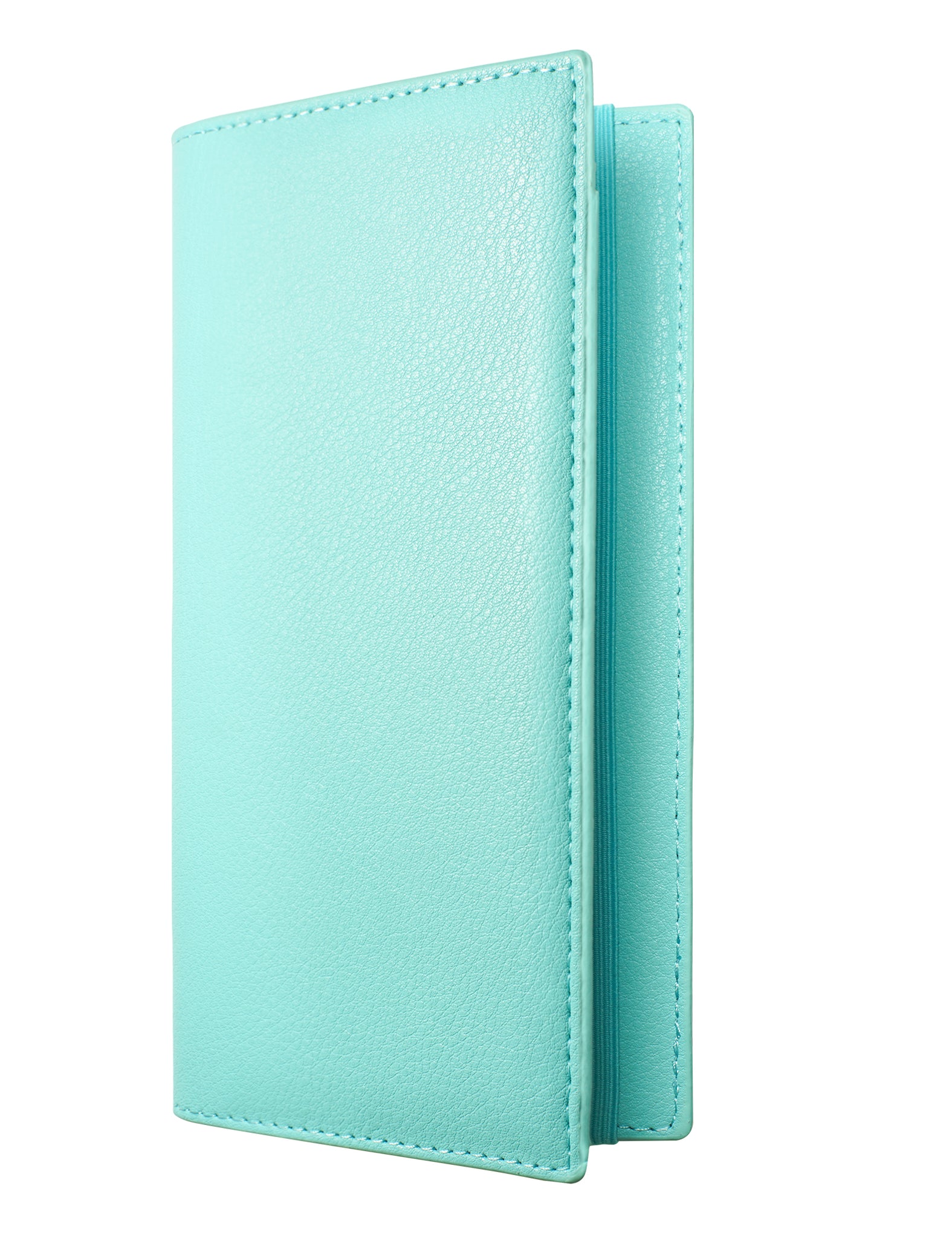 7"x3.5" Pale Turquoise Vegan Leather Checkbook Cover