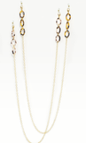 2 Pack Sunglass Chain Mask Chain (Tortoise+Gold)