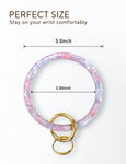 2.95" Acetate Round Key Ring Bracelet(Pink&Blue)