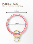 2.95" Acetate Round Key Ring Bracelet (Pink)