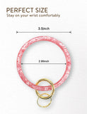 2.95" Acetate Round Key Ring Bracelet (Pink)
