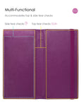 7"x3.5" Purple Vegan Leather Checkbook Cover
