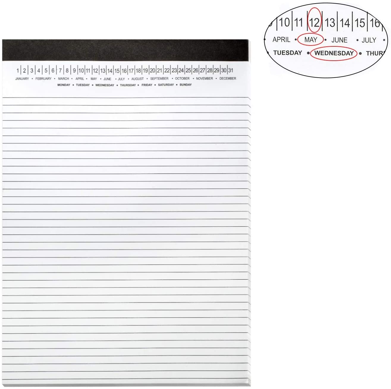 A4 Legal Pad Write Paper with Date 8-1/2" x 11-3/4"