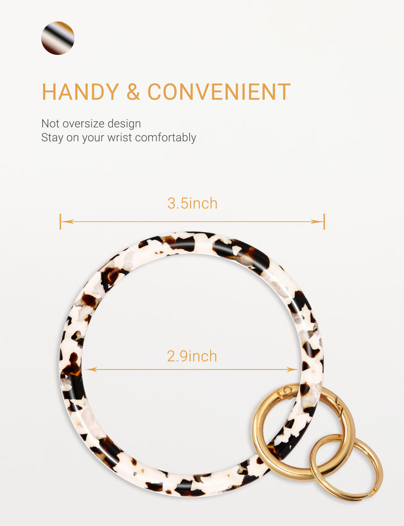 2.9 Acetate Round Key Ring Bracelet (Marble Black) – Mymazn