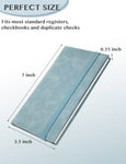 7"x3.5" Blue-Gray Vegan Leather Checkbook Cover