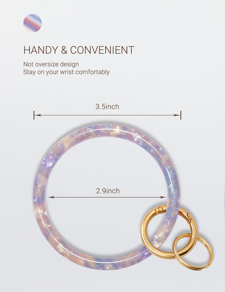 2.9" Acetate Round Key Ring Bracelet (Mermaid)