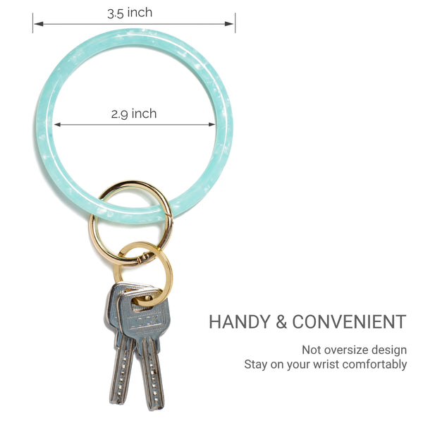 2.9" Acetate Round Key Ring Bracelet (Turquoise)