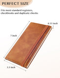 7"x3.5" Brown Vegan Leather Checkbook Cover