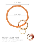 2.95" Silicone Key Ring Bracelet Keychain 3-Pack (Black&White&Orange)