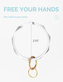 2.95" Silicone Key Ring Bracelet (Green&Marble White&Pink)