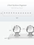 Necklace Holder Hanger-Crystal Ball Hooks(Clear)