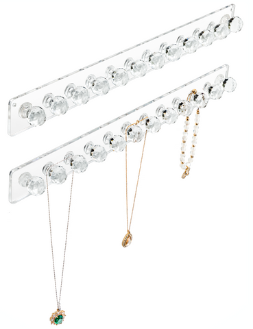 Necklace Holder Hanger-Crystal Ball Hooks(Clear)