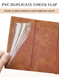 7"x3.5" Brown Vegan Leather Checkbook Cover