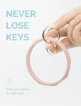 2.95" Silicone Key Ring Bracelet (Green&Marble White&Pink)