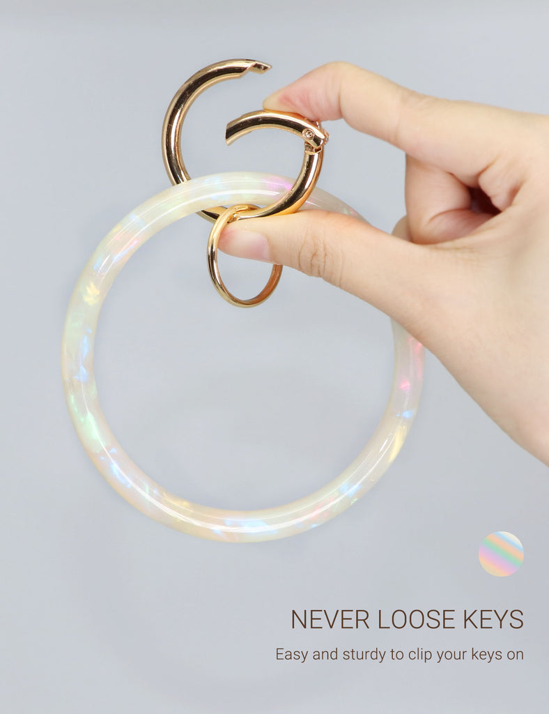 2.9 Acetate Round Key Ring Bracelet (Marble Black) – Mymazn