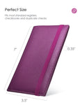 7"x3.5" Purple Vegan Leather Checkbook Cover