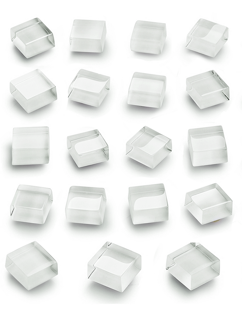 Mymazn 24-Pack Clear & White Glass Refrigerator Magnets