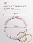 2.9" Acetate Round Key Ring Bracelet (Light Pink)