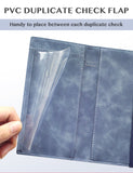 7"x3.5" Jean Blue Vegan Leather Checkbook Cover