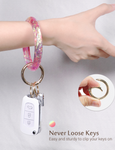2.9'' Circle Key Ring Bracelet Holographic Pink