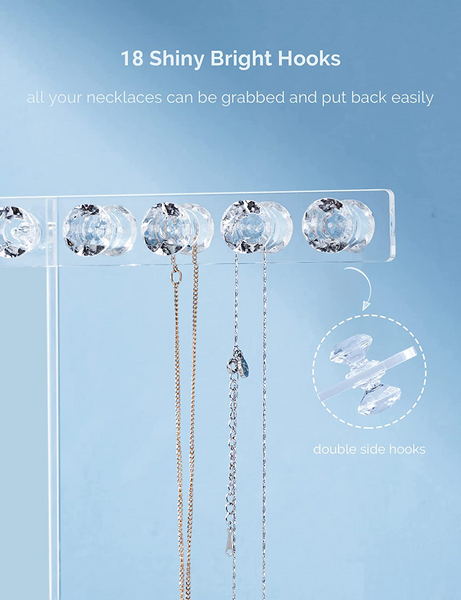 Acrylic Jewelry Stand 2 Tier Necklace Holder Organizer