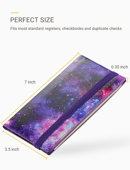 7"x3.5" Starry Vegan Leather Checkbook Cover