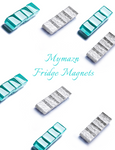 24-Pack Silver & Blue Glass Refrigerator Magnets