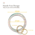 2.9'' Circle Key Ring Bracelet Holographic White
