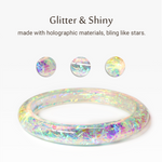 2.9'' Circle Key Ring Bracelet Holographic White