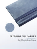 7"x3.5" Jean Blue Vegan Leather Checkbook Cover