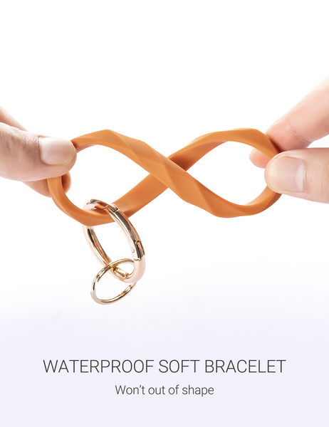 2.95" Silicone Round Key Ring Bracelet Oversize Keychain Bangle (6-Pack)