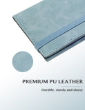 7"x3.5" Blue-Gray Vegan Leather Checkbook Cover