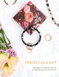 2.9" Acetate Round Key Ring Bracelet (Marble Black)