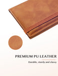 7"x3.5" Brown Vegan Leather Checkbook Cover