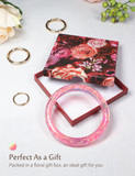 2.9'' Circle Key Ring Bracelet Holographic Pink