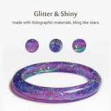 2.9'' Circle Key Ring Bracelet Holographic Purple