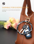 2.9" Acetate Round Key Ring Bracelet (Marble Black)
