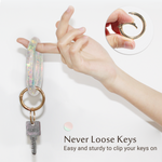 2.9'' Circle Key Ring Bracelet Holographic White