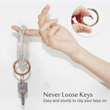 2.9'' Circle Key Ring Bracelet Holographic White