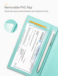 7"x3.5" Pale Turquoise Vegan Leather Checkbook Cover