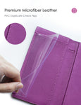 7"x3.5" Purple Vegan Leather Checkbook Cover